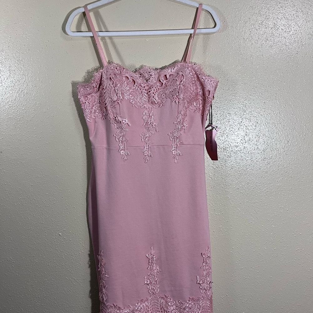 Elegant Pink Lace Dress